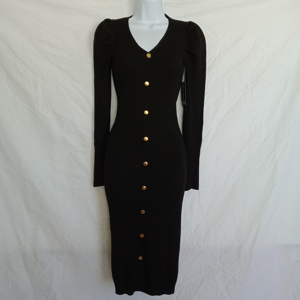 Derek Heart Ribbed Sweater Dress Small